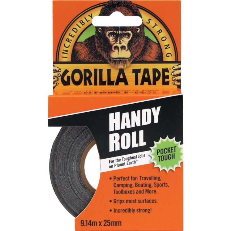 Gorilla Handy Roll Black Tape 9m x 25mm